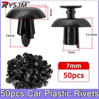 50Pcs 7mm Black Plastic Rivets Auto Fasteners Clips Vehicle Car Bumper Door Panel Fender Liner Clips Retainer OE#90467-07217
