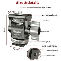 Aluminum alloy adjustable snail, gimbal, bracket SLR camera universal micro single cold shoe accessories 1/4 screw