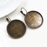 25mm 10pcs Antique Bronze French Lever Back Earrings Blank/Base,fit 25mm glass cabochons,buttons;earring bezels (L5-01)