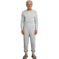 Mens Womens Elderly Adaptive Jumpsuit with Feeding Tube Access Long Sleeve Jogging Pants Anti-strip Rompers for Special Needs