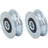 2 Pcs Pulley Wheel 40mm Outer Diameter 8mm Center Hole Diameter Alloy Steel Pulley Rolling Bearing Wheel