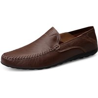 Mocassins en cuir véritable pour hommes, chaussures décontractées, mocassins respirants, chaussures bateau à enfiler, marque de luxe, grande taille ino -47