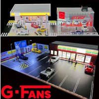 Miniaturowe modele w skali 1:64, scena budowy, parking samochodowy, wersja z oświetleniem, garaż samochodowy, diorama, modele symulacyjne, kolekcja, prezent.