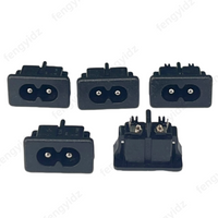 5pcs AC-027 B/w Female AC Power Inlet Connector With Bay 8 Figure Of Eight Sockets Pure Copper