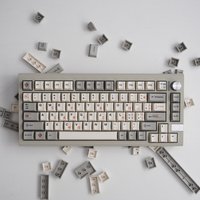 Retro 9009 Greek keycaps Cherry profile Dye-Sublimation PBT keycaps Gray And White Mechanical Keyboard 64/87/96/104