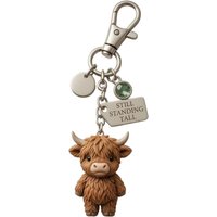 Cow Pendant Keychain Highland Cow Keychain Pendant Charm Inspirational Still Standing Tall Soft Alloy Keyring Cute Cartoon