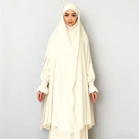 Eid Djellaba Khimar Jalabiya 2 Piece Muslim Sets Women Overhead Prayer Garment Hijab Dress Turkey Kaftan Burka Robe Abaya Burqa