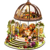 DIY Miniature Dollhouse Kit 3D Wooden Dollhouse Making Kit with LED Lights and Furniture Handmade Miniature House Kits for Decor