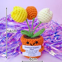 Funny Positive Energy Crochet Doll Pocket Hug Handmade Knitted Potato Plant Avocado Bee Turtle Duck Funny Emotional Support Gift