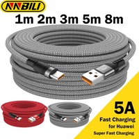 NNBILI Extended 5-Meter Type-C USB/Micro USB 5A Super Charging Cable Suitable For Huawei Xiaomi Vivo And Leeco Phone Data Cable