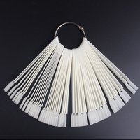 50Pcs Nature/Clear Showing Shelf Nail Color Palette With Ring Fan-shaped Nail Art Polish Practice Display Stand Tips Nail Sample