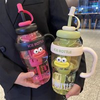 Large Capacity Ice Cream Cup for Girls with Convenient Straw Giant Mouth Design High Appearance Water Cup