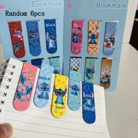 Random 6pcs Stitch bookmark, good-looking, durable, foldable and clip on bookmark, student supplies, office supplies