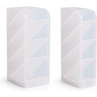 High Quality Plastic Pen Holder Large Capacity Desktop Organizer Pen Container Oblique Insertion Type Pen Bucket Gift