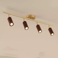 Surface Mounted Walnut Wood Color Ceiling Chandelier Lights Adjustable Joint Spotlight Living Room Hallway Aisle Cloakroom Light