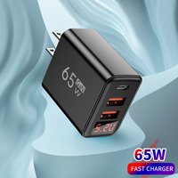 65W 3 Ports GaN USB Charger Type C Quike Charging SmartPhone Charger For iPhone Samsung Xiaomi Huawei EU/US/UK Plug Wall Charger