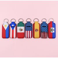 National Flag Chapstick Holder for Lipstick Keychain Lip Balm Holder Chapstick Keychain Bag Accessories 1pc