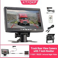 KTYDKP Truck Reversing Camera with 7" Monitor for Car Parking 12-24V Infrared Night Vision Backup Camera with Screen Universal