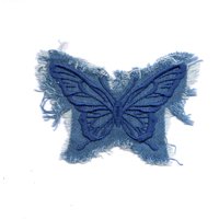 4Pcs Denim Butterfly Tassel Pattern Embroidery Patches Suitable for Clothing, Bags, Shoes, Hats, Home Decoration, Iron-On