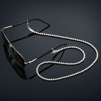 COLOUR_MAX Pearl Beaded Eyeglass Chains Glasses Reading Eyeglasses Holder Strap Cords Lanyards for Women Girls,White