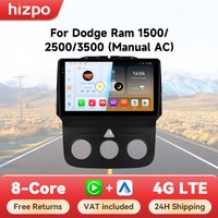 Hizpo 2din Android Auto Radio Für Dodge Ram 1500 2500 3500 2013-2018 Manuelle AC Autoradio Kopf Einheit Navigation carplay QLED Bildschirm