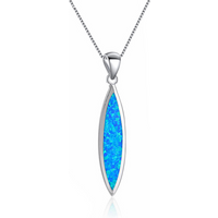 Blue Opal Starfish Pendant Necklace, Silver Color Sea Star Jewelry with Iridescent Gemstone, Boho Beach Theme Gift for Women