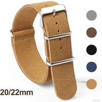 20mm 22mm Soft Retro Suede Genuine Leather Watchband for Rolex Sport Bracelet for Huawei for Seiko Wrist Strap for Casio Belt