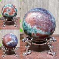 1PC Natural Unique Flashy Gem Trollite Stone Crystal Sphere Healing Crystal Reiki Energy Home Decor Ornament Gift