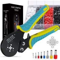 Ferrule Crimping Tool Kit,WOZOBUY 16-4N Square Crimping Tools, Ratchet Jaw Wire Crimping Pliers AWG 28-5 (0.08-16mm²)