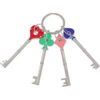 4Pcs Residents Evils Remake RPD Precinct Keys Set Raccoon City Police Station Spade Club Heart Keychain Men Holder Collection