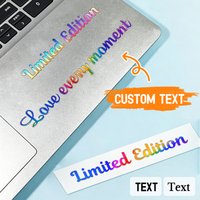 Custom Text Holographic Letter Stickers Personalized Laser Rainbow Name Word Decals Waterproof Self Adhesive Vinyl Stickers