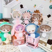 10cm Cute Animals Unicorn Bunny Shark Coat Suit Mini Idol Soft Cotton Doll DIY Clothes Accessory for Girls Fans Collection Gifts