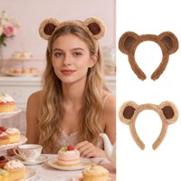 Headband Cute Bear Ears Plush Hairband Women Girls Wash Face Lovely Animal Headbands Cosplay Hoops Band Hair Accessories
