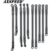 AXSPEED 10Pcs Alu Alloy Linkages Chassis Links and Plastics Rod End 313mm Wheelbase for 1/10 RC Crawler Car Axial SCX10 II 90046