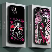 Love Black And Cute Emo Phone Case Black Silicone Matte Phone Case For Iphone 17 Air 16 15 14 13 12 11 Pro Max TPU Soft Case