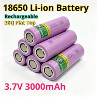 18650 Li-ion Battery 3.7V 3000mAh 30Q Flat Top Long Lasting Durable Rechargeable Battery Power for Electric RC Shaver Toothbrush