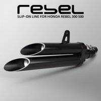 CMX500 Exhaust Slip on Line Dual outlet muffler For Honda CMX300 CMX500 REBEL 300 REBEL 500 motorcycle exhaust tail pipe