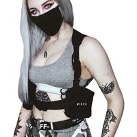 Unisex Black Chest Rig Bag Streetwear Tactical Vest Hip-hop Chest Bags Fashion Tactics Waist Pack Woman Functional Square Bag