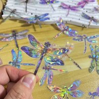 30PCS Transparent Laser Shining Dragonfly Stickers Waterproof Decals for Phone Laptop Water Bottle Room Decoration Sticker
