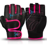 MOREOK Gym Fitness Gloves Half Finger 3MM Pads Weight Lifting Workout Exercise Power Training Spinning Bike Cycling Gloves Women
