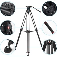 Andoer D1801 Professional Photography Tripod Stand Aluminium Alloy Panorama Head 3Section Payload 10kg for DSLR Camera Camcorder
