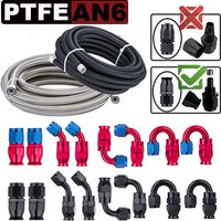 1-6M AN6 6AN Nylon Stainless Steel Braided PTFE Racing Brake Hose E85 Fuel Oil Cooler Line Pipe Swivel Hose End Fitting Adaptor