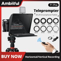 AMBITFUL T1PRO Universal Teleprompter Prompter DSLR Camera Phone Tablet Streaming Recording With Remote,Tripod,Hot Shoe Mount