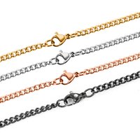 Wholesale 10pcs/lot Basic Chain Necklace 1.5mm/2mm Width Stainless Steel Link Chain Necklaces For Women Jewelry 3 Colors