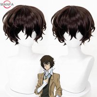 High Quality Dazai Osamu Cosplay Anime Cosplay Short Brown Heat Resistant Synthetic Hair Anime Role Play Wigs + Wig Cap