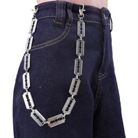 Trendy, individualistic, minimalist metal blade belt for punk streetwear and denim accessories