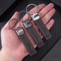 New Car Metal Key Chain Fine Leather Emblem KeyringFor BMW E46 E90 E91 E92 E93 E60 E61 F30 F10 E39 E36 E87 F20 E70 Accessories