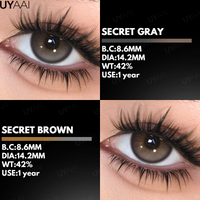 UYAAI 1 Paar farbige Kontaktlinsen für Augen, natürliche braune Kontaktlinsen mit blauen Augen, koreanische graue Kontakte, jährliche grüne Pupillen
