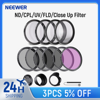 NEEWER ND/CPL/UV/FLD/Close Up Filter and Lens Accessories Kit with ND2 ND4 ND8, Close Up Filters(+1/+2/+4/+10), Tulip Lens Hood,