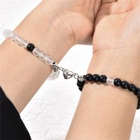 2PCS/Set Magnet Couple Bracelet Natural Stone Beads Friendship Paired Distance Heart Bracelets Fashion Jewelry Lovers Gift